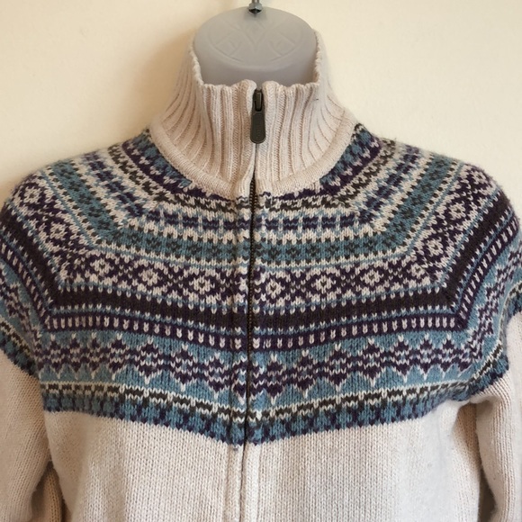 Carhartt fair isle jacket zip up sweater cardi S - Picture 3 of 9